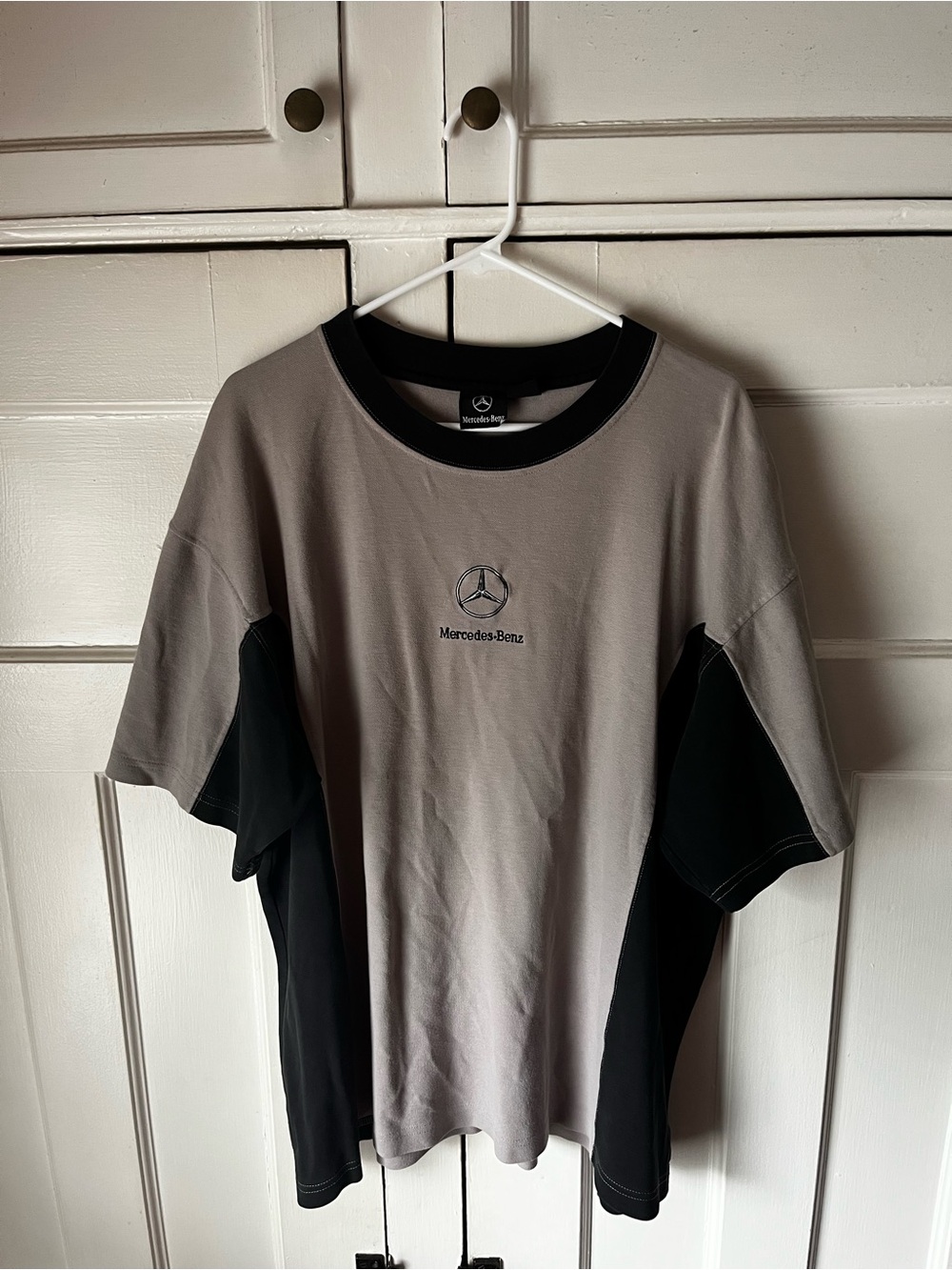 Mercedes-Benz - Gray and Black Short Sleeve Logo Tee